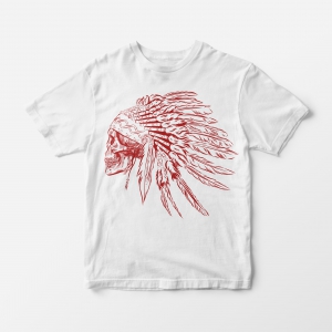 Тениска с Череп и Пера / T-shirt with SKULL and feathers